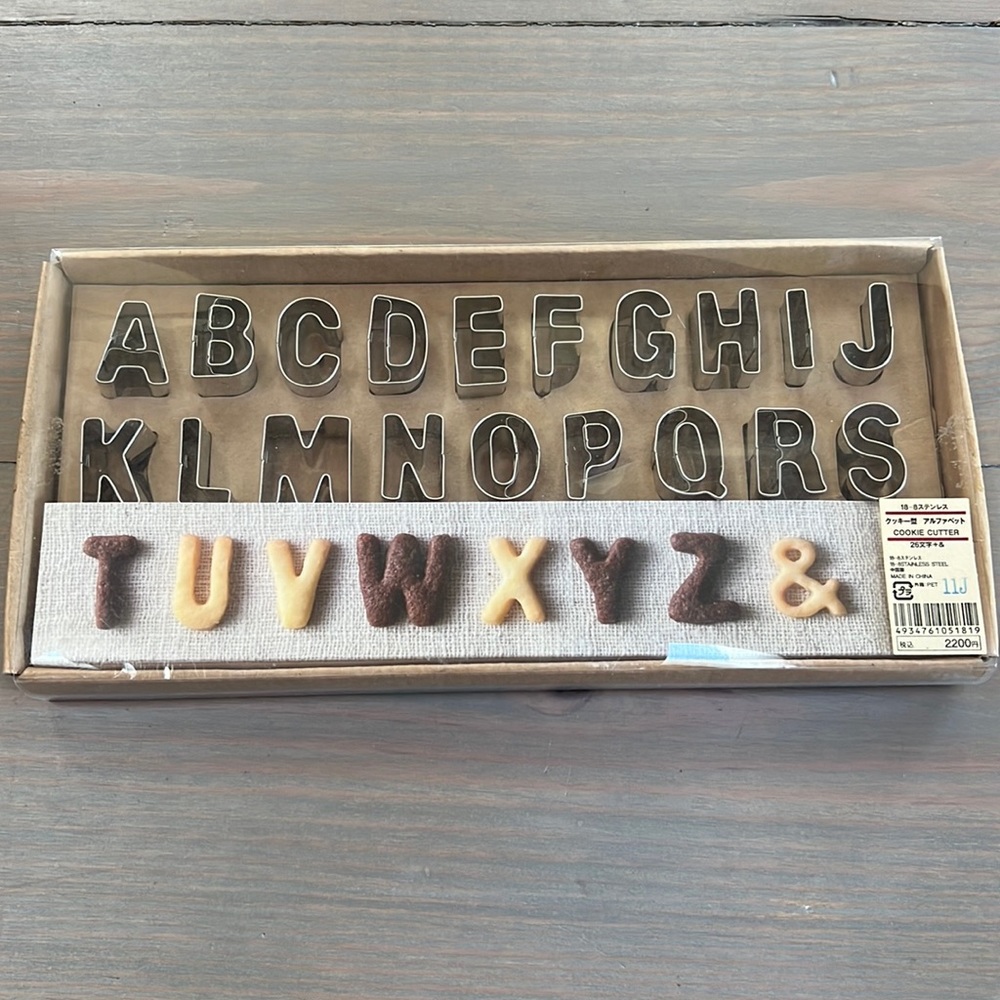MUJI Alphabet cookie cutters